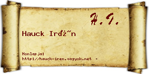 Hauck Irén névjegykártya